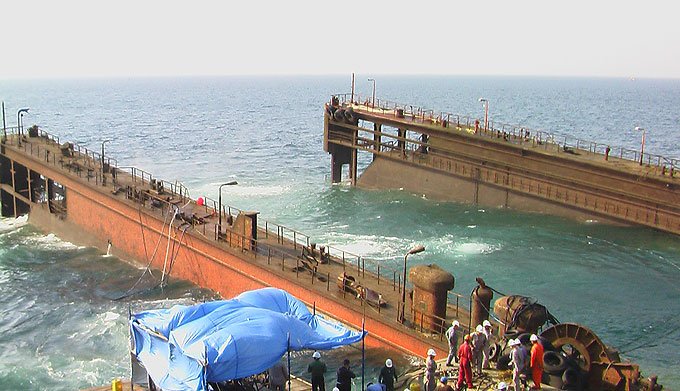 Salvage And Refloating Of Floating Dry Dock No1 at Jeddah Shipyard (JSRY) January 2014.