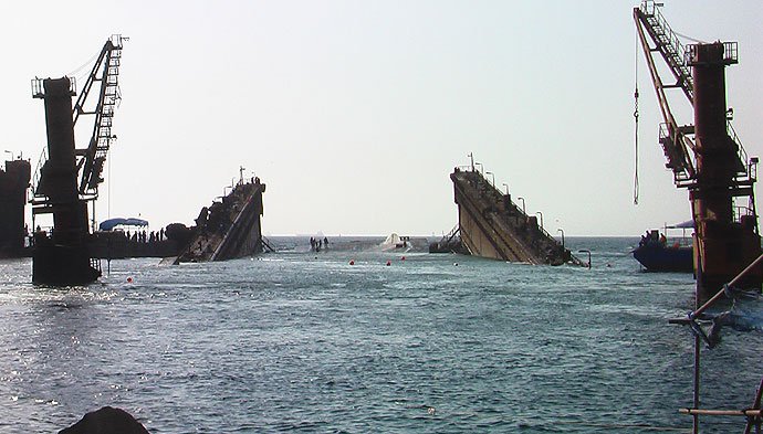 Salvage And Refloating Of Floating Dry Dock No1 at Jeddah Shipyard (JSRY) January 2014.