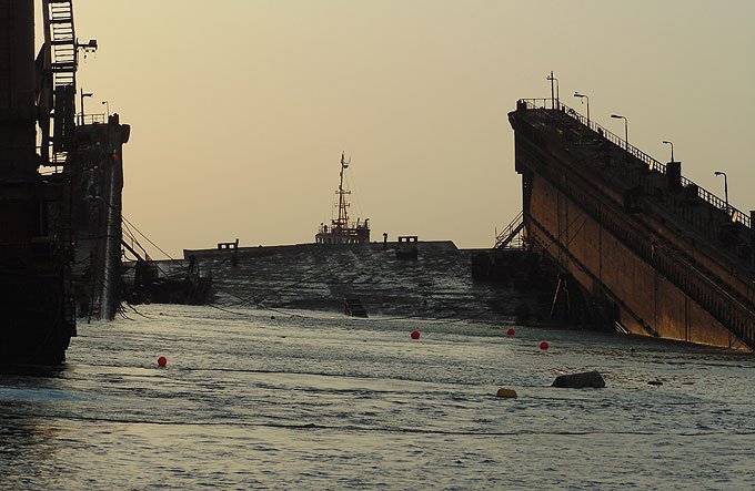 Salvage And Refloating Of Floating Dry Dock No1 at Jeddah Shipyard (JSRY) January 2014.