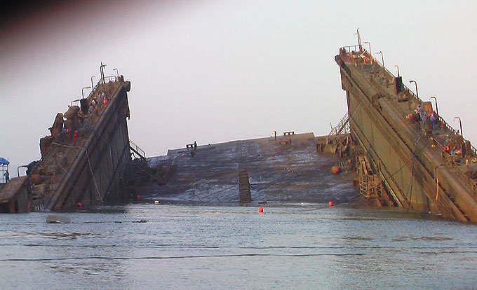 Salvage And Refloating Of Floating Dry Dock No1 at Jeddah Shipyard (JSRY) January 2014.