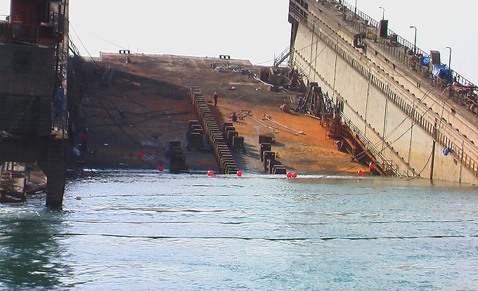 Salvage And Refloating Of Floating Dry Dock No1 at Jeddah Shipyard (JSRY) January 2014.