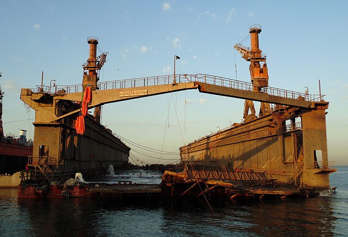 Salvage And Refloating Of Floating Dry Dock No1 at Jeddah Shipyard (JSRY) January 2014.