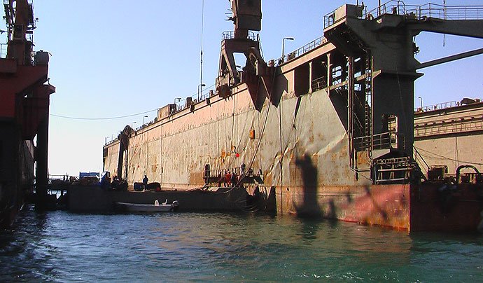 Salvage And Refloating Of Floating Dry Dock No1 at Jeddah Shipyard (JSRY) January 2014.